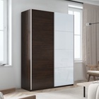 Шкаф-купе «Прайм», 1200×570×2300 мм, 2-х дверный, ЛДСП / белое стекло, цвет венге - Фото 1