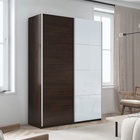 Шкаф-купе «Прайм», 1600×570×2300 мм, 2-х дверный, ЛДСП / белое стекло, цвет венге - Фото 1