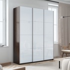 Шкаф-купе «Прайм», 1800×570×2300 мм, 3-х дверный, белое стекло, цвет венге - Фото 1