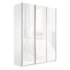 Шкаф-купе «Прайм», 2100×570×2300 мм, 3-х дверный, белое стекло, цвет белый снег - Фото 1