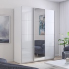 Шкаф-купе «Прайм», 2100×570×2300 мм, 3-х дверный, 2 белых стекла/зеркало, цвет белый снег - Фото 1