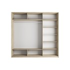 Шкаф-купе «Прайм», 1800×570×2300 мм, 3-х дверный, 2 зеркала / белое стекло, цвет сонома - Фото 2