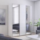 Шкаф-купе «Прайм», 2100×570×2300 мм, 3-х дверный, 2 зеркала/белое стекло, цвет белый снег - Фото 1