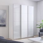 Шкаф-купе «Прайм», 2100×570×2300 мм, 3-х дверный, 2 белых стекла / ЛДСП, цвет белый снег - Фото 1