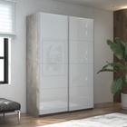 Шкаф-купе «Прайм», 1200×570×2300 мм, 2-х дверный, белое стекло, цвет бетон - Фото 1