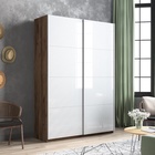 Шкаф-купе «Прайм», 1200×570×2300 мм, 2-х дверный, белое стекло, цвет дуб табачный - Фото 1