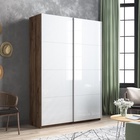 Шкаф-купе «Прайм», 1600×570×2300 мм, 2-х дверный, белое стекло, цвет дуб табачный - Фото 1