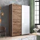 Шкаф-купе «Прайм», 1200×570×2300 мм, 2-х дверный, ЛДСП / белое стекло, цвет дуб табачный - Фото 1