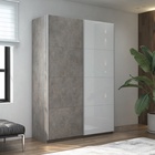 Шкаф-купе «Прайм», 1400×570×2300 мм, 2-х дверный, ЛДСП / белое стекло, цвет бетон - Фото 1