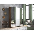 Шкаф-купе «Прайм», 1800×570×2300 мм, 3-х дверный, 2 зеркала / белое стекло, дуб табачный - Фото 1