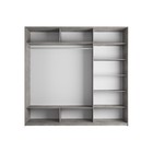 Шкаф-купе «Прайм», 1800×570×2300 мм, 3-х дверный, 2 белое стекло / лдсп, цвет бетон - Фото 2