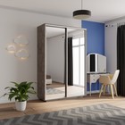 Шкаф купе «Экспресс», 1600×600×2200 мм, 2-х дверный, зеркало, цвет бетон - Фото 1