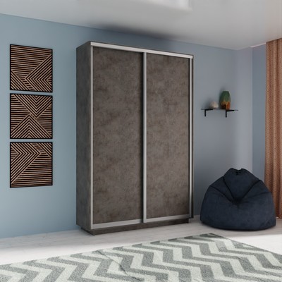 Шкаф купе двухдверный «Экспресс», 1200×440×2200 мм, ЛДСП, цвет бетон