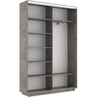 Шкаф купе «Экспресс», 1600×440×2200 мм, 2-х дверный, ЛДСП / зеркало, цвет бетон - Фото 3