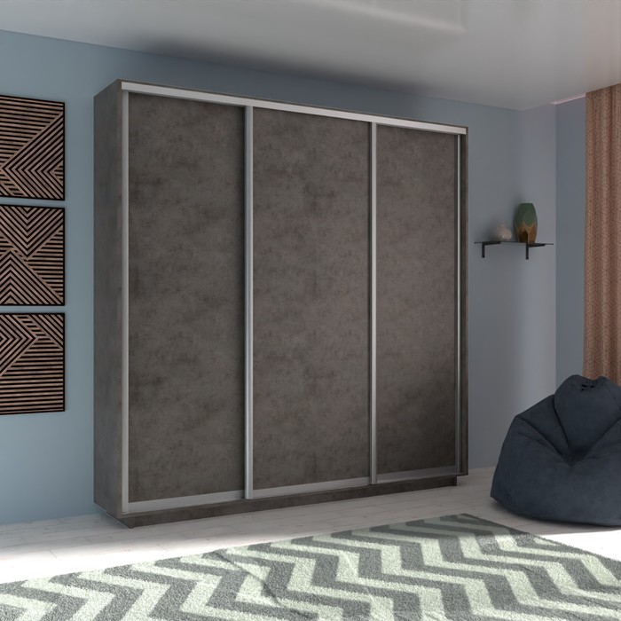 Шкаф купе трёхдверный «Экспресс», 1800×440×2400 мм, ЛДСП, цвет бетон - Фото 1