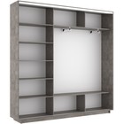 Шкаф купе трёхдверный «Экспресс», с зеркалом, 2100×440×2200 мм, ЛДСП, цвет бетон - Фото 3