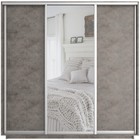 Шкаф купе «Экспресс», 2400×440×2200 мм, 3-х дверный, 2 ЛДСП / зеркало, цвет бетон - Фото 2