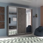 Шкаф купе «Экспресс», 2400×440×2400 мм, 3-х дверный, 2 зеркала / ЛДСП, цвет бетон - Фото 1