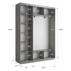 Шкаф-купе трёхдверный «Экспресс», с зеркалом, 2400×440×2400 мм, цвет бетон - Фото 4