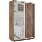 Шкаф купе «Экспресс», 1400×600×2200 мм, 2-х дверный, ЛДСП / зеркало, цвет дуб табачный - Фото 1