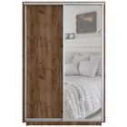 Шкаф купе «Экспресс», 1400×600×2400 мм, 2-х дверный, ЛДСП / зеркало, цвет дуб табачный - Фото 2