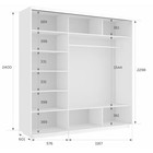 Шкаф купе «Экспресс», 2100×600×2400 мм, 3-х дверный, 2 ЛДСП / зеркало, цвет дуб табачный - Фото 4