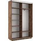 Шкаф купе двухдверный «Экспресс», с зеркалом, 1400×440×2200 мм, ЛДСП, цвет дуб табачный - Фото 3