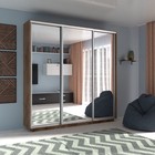 Шкаф купе «Экспресс», 2100×440×2200 мм, 3-х дверный, зеркало, цвет дуб табачный - Фото 1