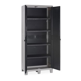 Шкаф, 78 × 46 × 182 см, 2-х дверный с 3 полками, серый, « WOODY'S»