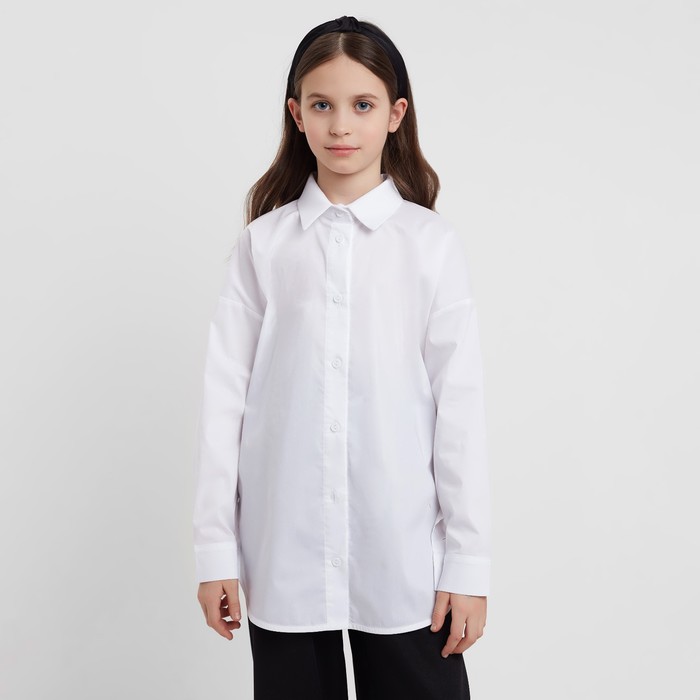 Рубашка для девочки MINAKU цвет белый, рост 152 см