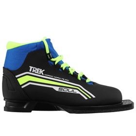 Ботинки лыжные TREK Soul 6, NN75, искусственная кожа, р. 32, цвет чёрный/лайм-неон