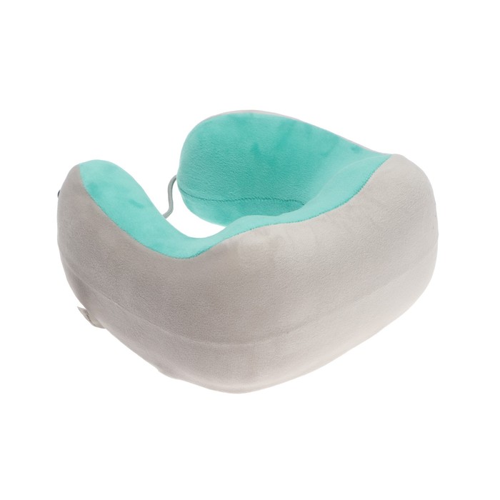 Массажная подушка Bradex KZ 0558-n, 3режима, обогрев, вибрация, эффект памяти, серо-зелёная 33169