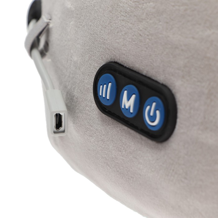 Массажная подушка Bradex KZ 0558-n, 3режима, обогрев, вибрация, эффект памяти, серо-зелёная 33169