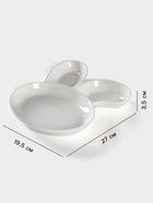 Блюдо для подачи Magistro «Ушастый зай» с двумя соусниками, 27×22.5 см, фарфор, белое - Фото 2