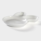 Блюдо для подачи Magistro «Ушастый зай» с двумя соусниками, 27×22.5 см, фарфор, белое - Фото 3