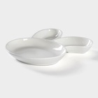 Блюдо для подачи Magistro «Ушастый зай» с двумя соусниками, 27×22.5 см, фарфор, белое - Фото 5