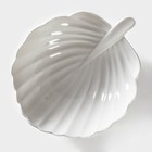 Салатник фарфоровый Magistro «Лист Бланш», 550 мл, 20.5×17 см, цвет белый - Фото 3