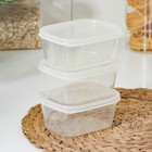 Набор контейнеров пищевых Доляна, 3 шт, 500 мл, прямоугольные, прозрачные - фото 4371498