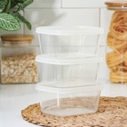 Набор контейнеров пищевых Доляна, 3 шт, 500 мл, прямоугольные, прозрачные - фото 30761930