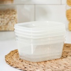 Набор контейнеров пищевых Доляна, 3 шт, 500 мл, прямоугольные, прозрачные - фото 30761932