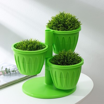 Кашпо многоярусное «Каскад», зелёное