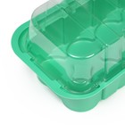 Мини - парник для рассады, 35×13×11 см, 14 ячеек под таблетки для рассады d=4 см, пластик, Greengo - Фото 4