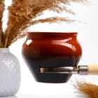 Горшочки для запекания Вятская керамика «Трио», набор 3 шт., ухват, 500 мл, коричневые - Фото 5