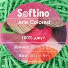 Пряжа 100% джут "Softino Jute Colored" 50м ±2м мятный 50 гр 7621041 - фото 12708119