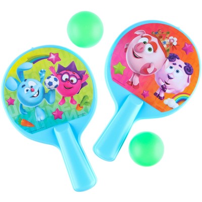 Ракетки 8×12 см, 2 мячика, Смешарики