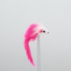 Дразнилка для кошек на пружине с мышью (5 см), 10,5 х 23 см, розовая - фото 6808691