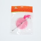 Дразнилка для кошек на пружине с мышью (5 см), 10,5 х 23 см, розовая - фото 6808692