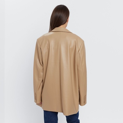 Пиджак женский из экокожи MINAKU: Eco leather, бежевый, размер 46-48