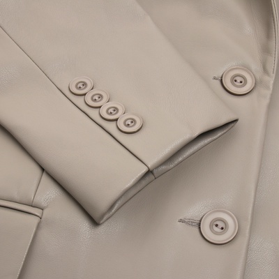 Пиджак женский (экокожа) Eco leather, цвет серый, размер 42-44