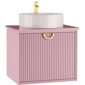 Тумба Level Two 63 под раковину Best Shelf 45, подвесная, розовый матовый, с двумя ящиками